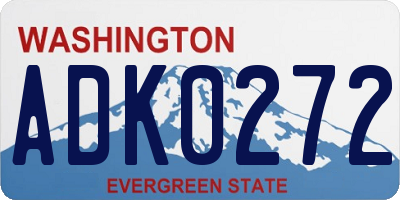 WA license plate ADK0272