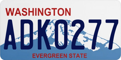 WA license plate ADK0277