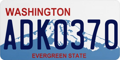 WA license plate ADK0370