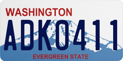 WA license plate ADK0411