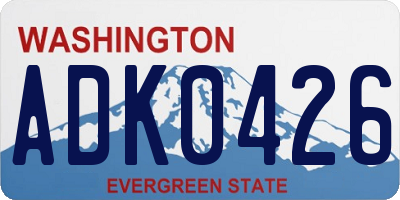 WA license plate ADK0426