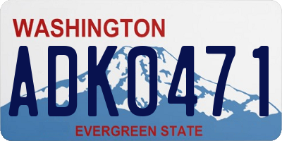 WA license plate ADK0471
