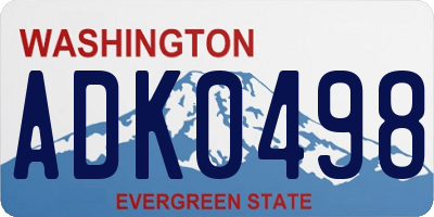 WA license plate ADK0498