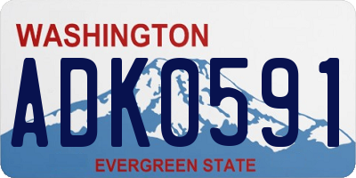 WA license plate ADK0591