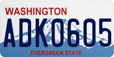 WA license plate ADK0605