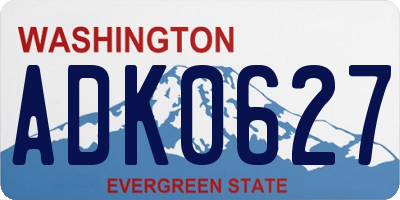 WA license plate ADK0627