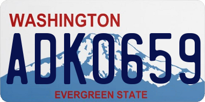WA license plate ADK0659
