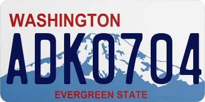 WA license plate ADK0704