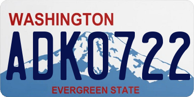WA license plate ADK0722