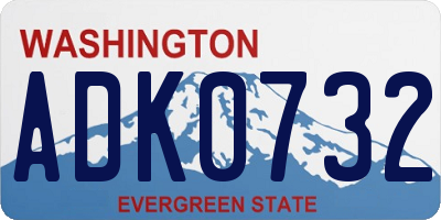 WA license plate ADK0732