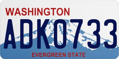 WA license plate ADK0733