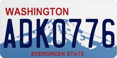 WA license plate ADK0776