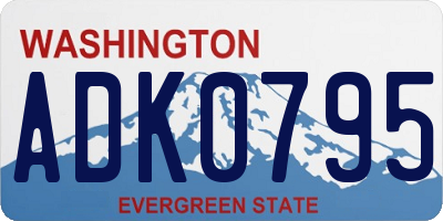 WA license plate ADK0795