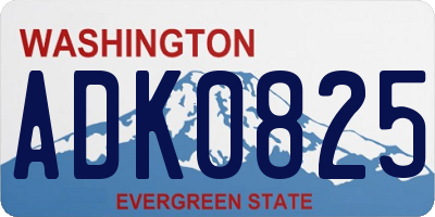 WA license plate ADK0825
