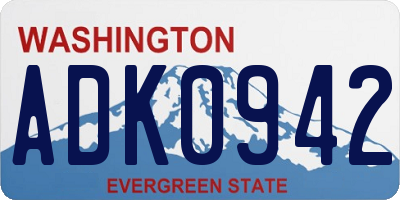 WA license plate ADK0942