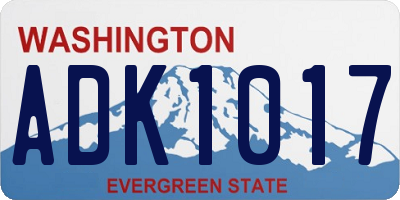WA license plate ADK1017