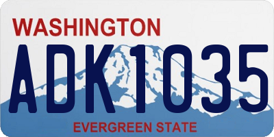 WA license plate ADK1035