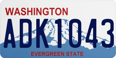 WA license plate ADK1043