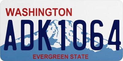 WA license plate ADK1064