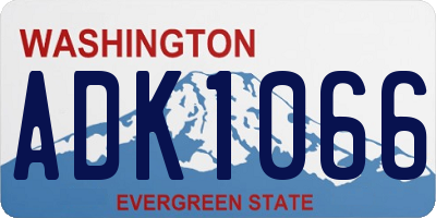 WA license plate ADK1066