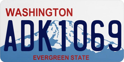 WA license plate ADK1069