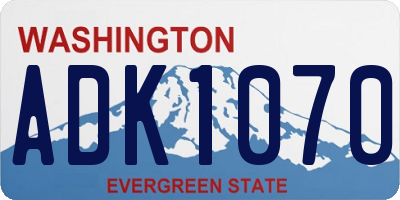 WA license plate ADK1070