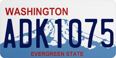 WA license plate ADK1075