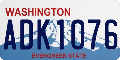 WA license plate ADK1076