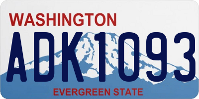 WA license plate ADK1093