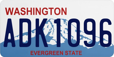 WA license plate ADK1096