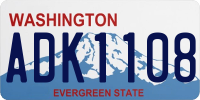 WA license plate ADK1108