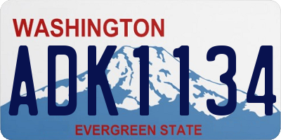 WA license plate ADK1134
