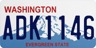 WA license plate ADK1146