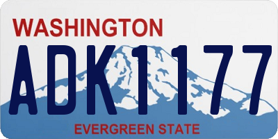 WA license plate ADK1177