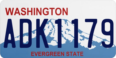 WA license plate ADK1179