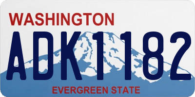 WA license plate ADK1182