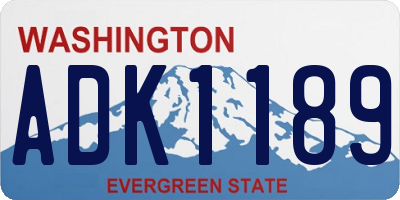 WA license plate ADK1189