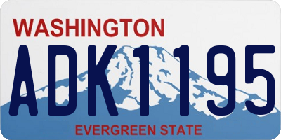 WA license plate ADK1195