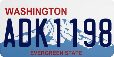 WA license plate ADK1198