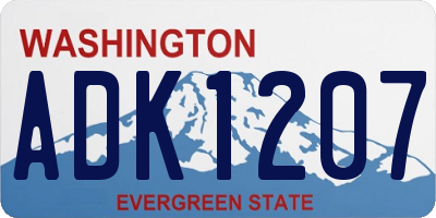 WA license plate ADK1207
