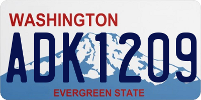 WA license plate ADK1209