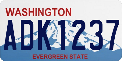 WA license plate ADK1237