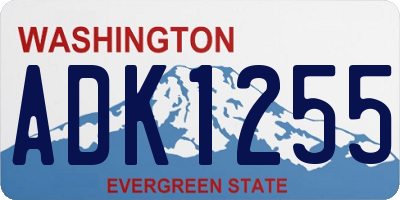 WA license plate ADK1255