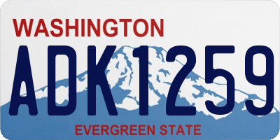 WA license plate ADK1259
