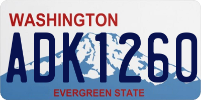 WA license plate ADK1260