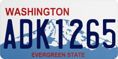 WA license plate ADK1265