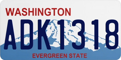 WA license plate ADK1318