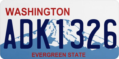 WA license plate ADK1326