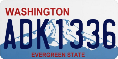 WA license plate ADK1336
