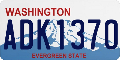 WA license plate ADK1370